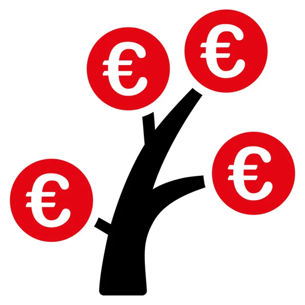 Árbol de dinero euro plano Vector icono — Archivo Imágenes Vectoriales