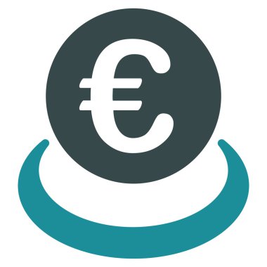Euro mevduat düz vektör simgesi