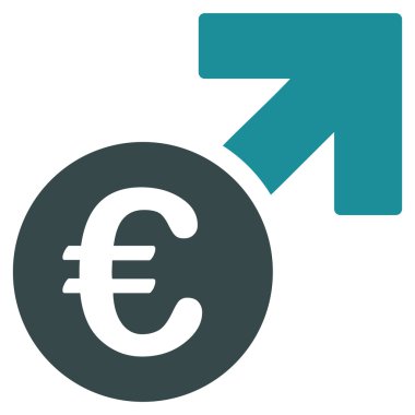 Euro büyüme düz vektör simgesi