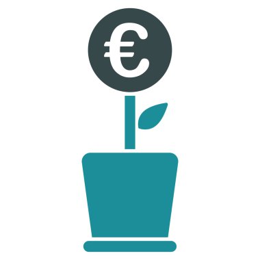 Euro proje Pot düz vektör simgesi