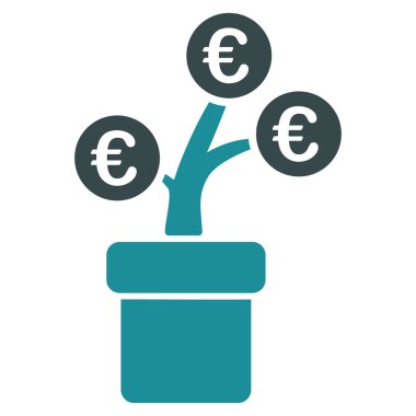 Avrupa ağaç Pot düz vektör simgesi