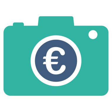 Euro fotoğraf düz vektör simgesi