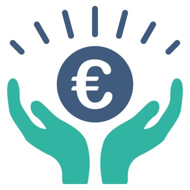 Euro refah düz vektör simgesi