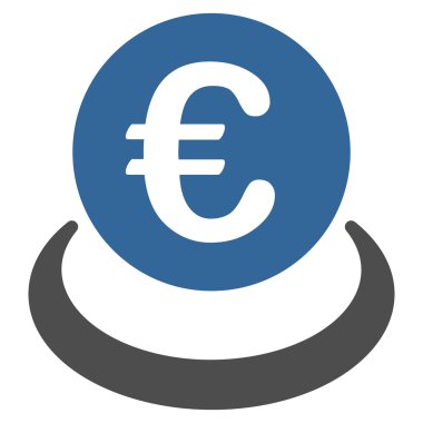 Euro mevduat düz vektör simgesi