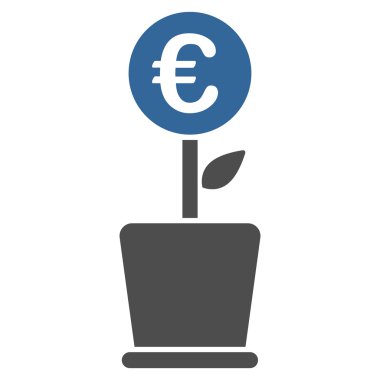 Euro proje Pot düz vektör simgesi