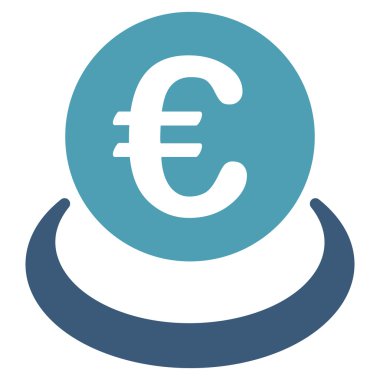 Euro mevduat düz vektör simgesi