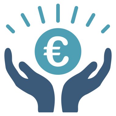 Euro refah düz vektör simgesi