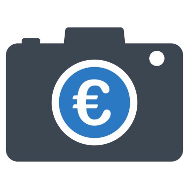 Euro fotoğraf düz vektör simgesi