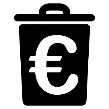 Euro Çöp Düz Vektör Simgesi