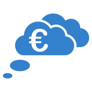 Euro rüya bulutlar düz vektör simgesi