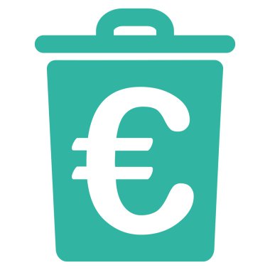 Euro Çöp Düz Vektör Simgesi