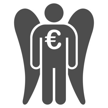 Euro melek yatırımcı düz vektör simgesi