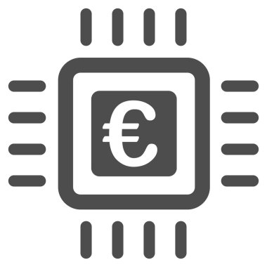Euro işlemci düz vektör simgesi