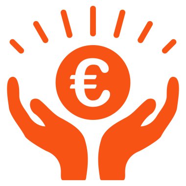 Euro refah düz vektör simgesi