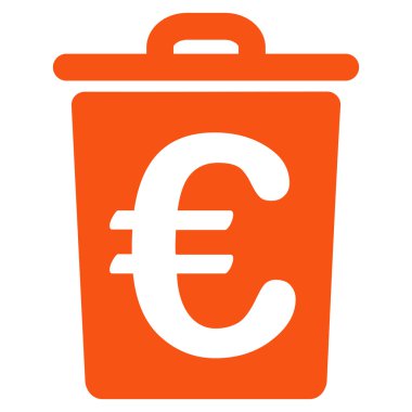 Euro Çöp Düz Vektör Simgesi