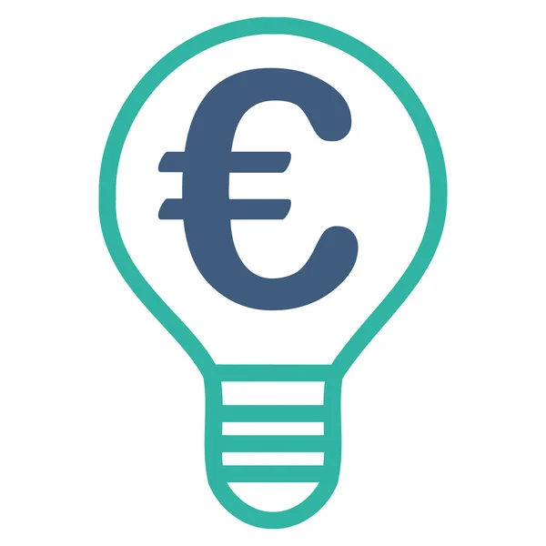 Euro Bulb Flat Vector Icon — Stock Vector