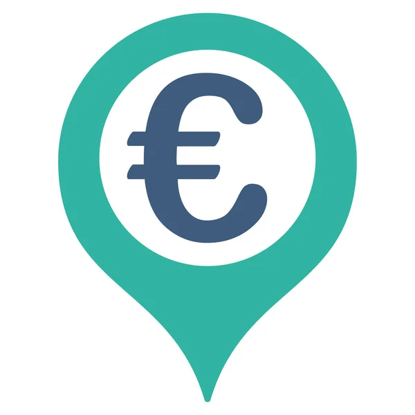 Euro földrajzi célzás lapos Vector Icon — Stock Vector