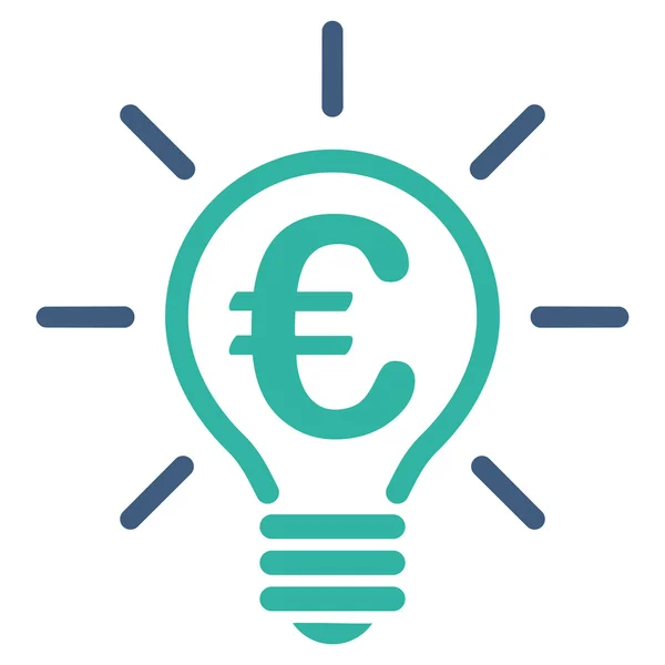 Euro Idea Bulb Flat Vector Icon — Stock Vector