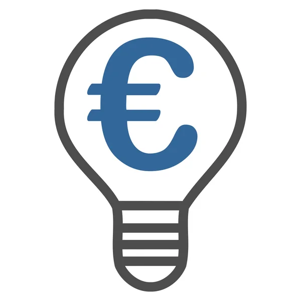 Icône vectorielle plate Euro Ampoule — Image vectorielle
