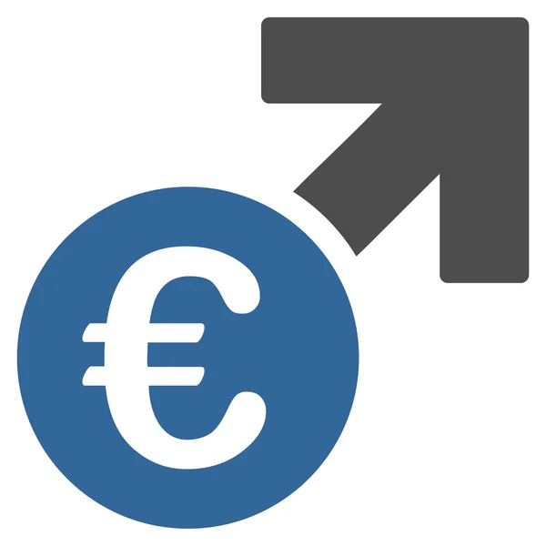 Ευρώ αύξηση επίπεδη διάνυσμα εικονίδιο — Διανυσματικό Αρχείο