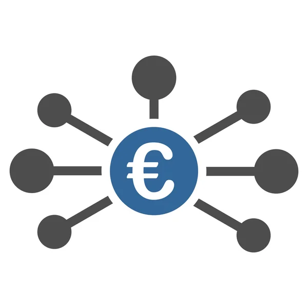 Euro Relations Flat Vector Icon — Stock Vector