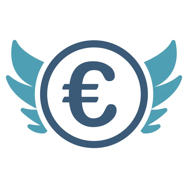 Euro Angel Investment Flat Vector Icon — Stock Vector