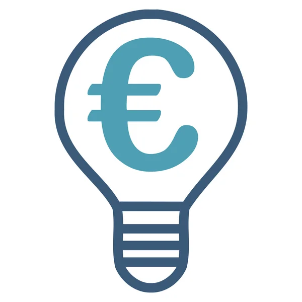 Euro Bulb Flat Vector Icon — Stock Vector