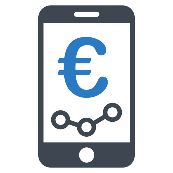 Euro mobiele rapportpictogram platte Vector — Stockvector