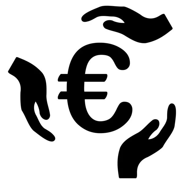 Євро догляд руки плоска векторна іконка — стоковий вектор
