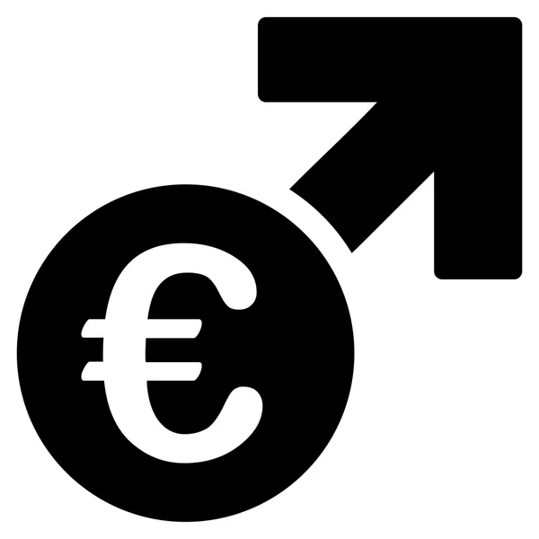 Ícone de plana Vector de crescimento euro — Vetor de Stock