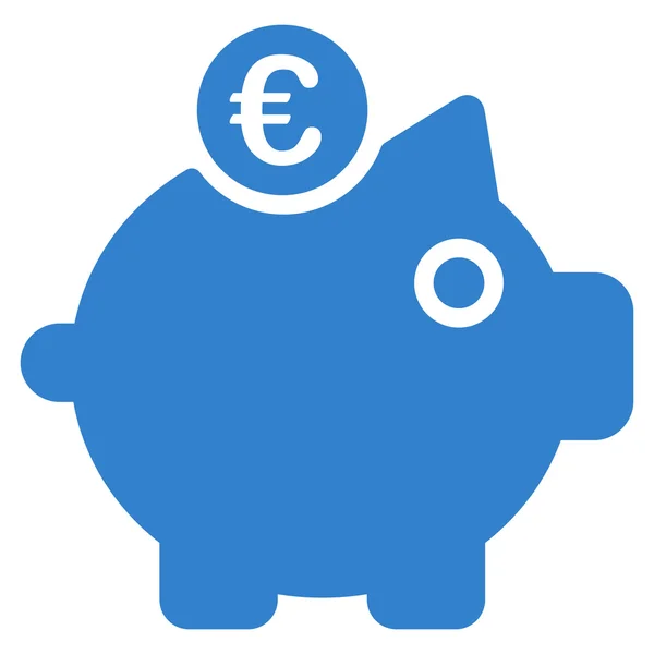 Euro Piggy Bank Flat Vector Icon — Stock Vector