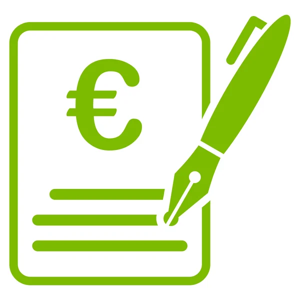 Signature du contrat Euro Flat Vector Icon — Image vectorielle