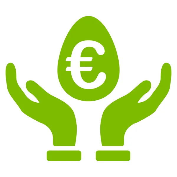 Euro Deposit Care Flat Vector Icon — Stock Vector