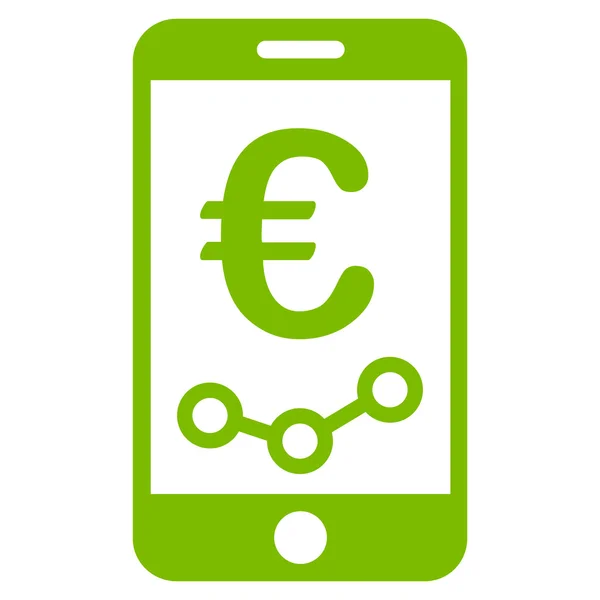 Euro mobil rapportikon platt vektor — Stock vektor