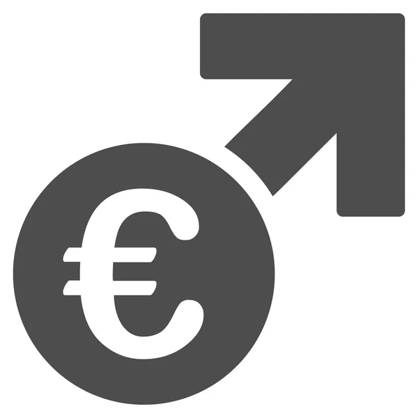 Icône vectorielle plate de croissance Euro — Image vectorielle
