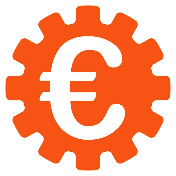 Euro Gear Flat Vector Icon — Stock Vector