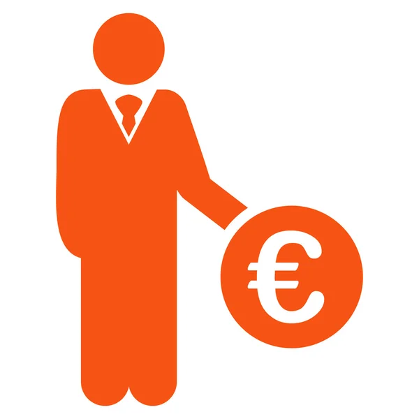 Euro Investor Flat Vector Icon — Stock Vector