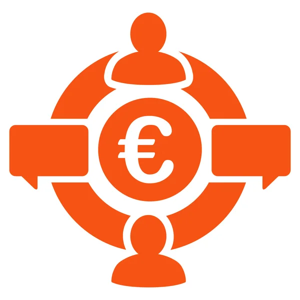 Euro Social Network Flat Vector Icon