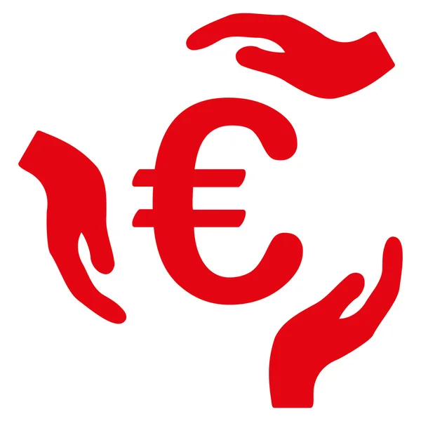 Euro ellátás kezét lapos Vector Icon — Stock Vector