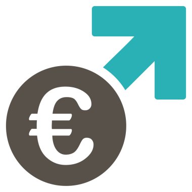 Euro büyüme düz glif simgesi