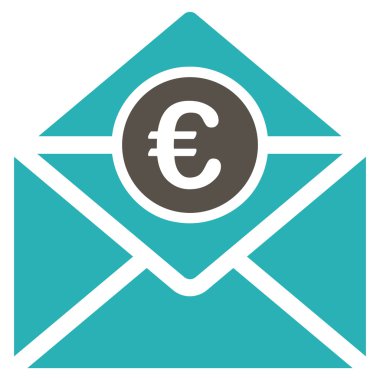 Euro posta düz glif simgesi