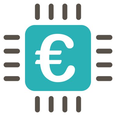 Euro çip düz glif simgesi