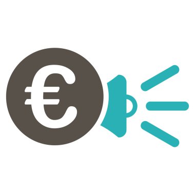 Euro megafon reklamlar düz glif simgesi