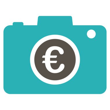 Euro fotoğraf düz glif simgesi