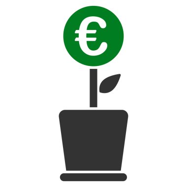 Euro proje Pot düz glif simgesi