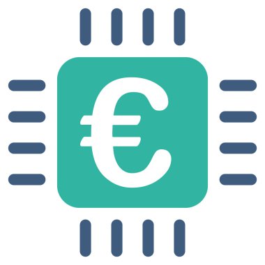 Euro çip düz glif simgesi