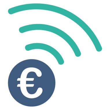 Euro ilan düz glif simgesi