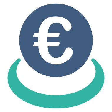 Euro mevduat düz glif simgesi
