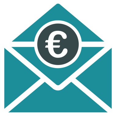 Euro posta düz glif simgesi