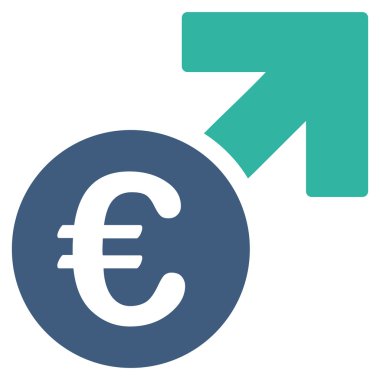 Euro büyüme düz glif simgesi